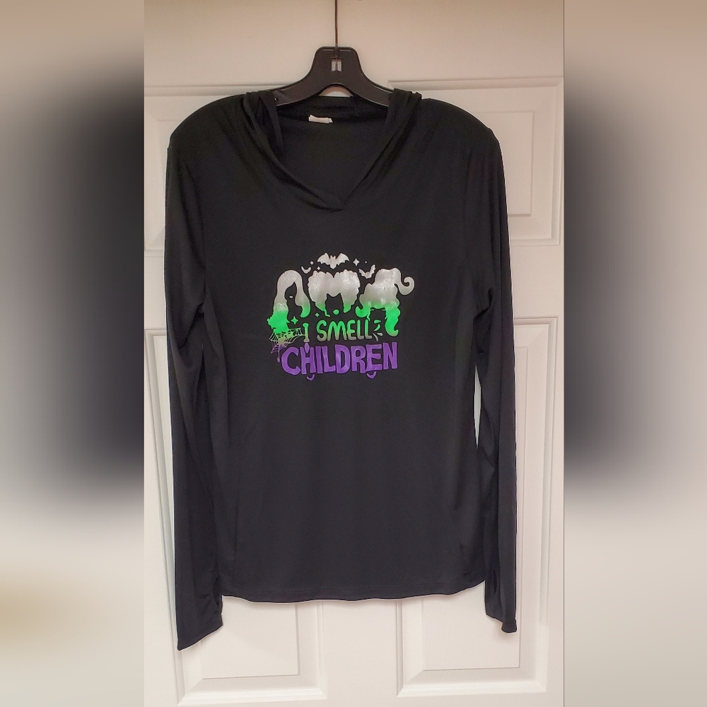 Large "I Smell Children" Hocus Pocus Halloween Hoodie Top New